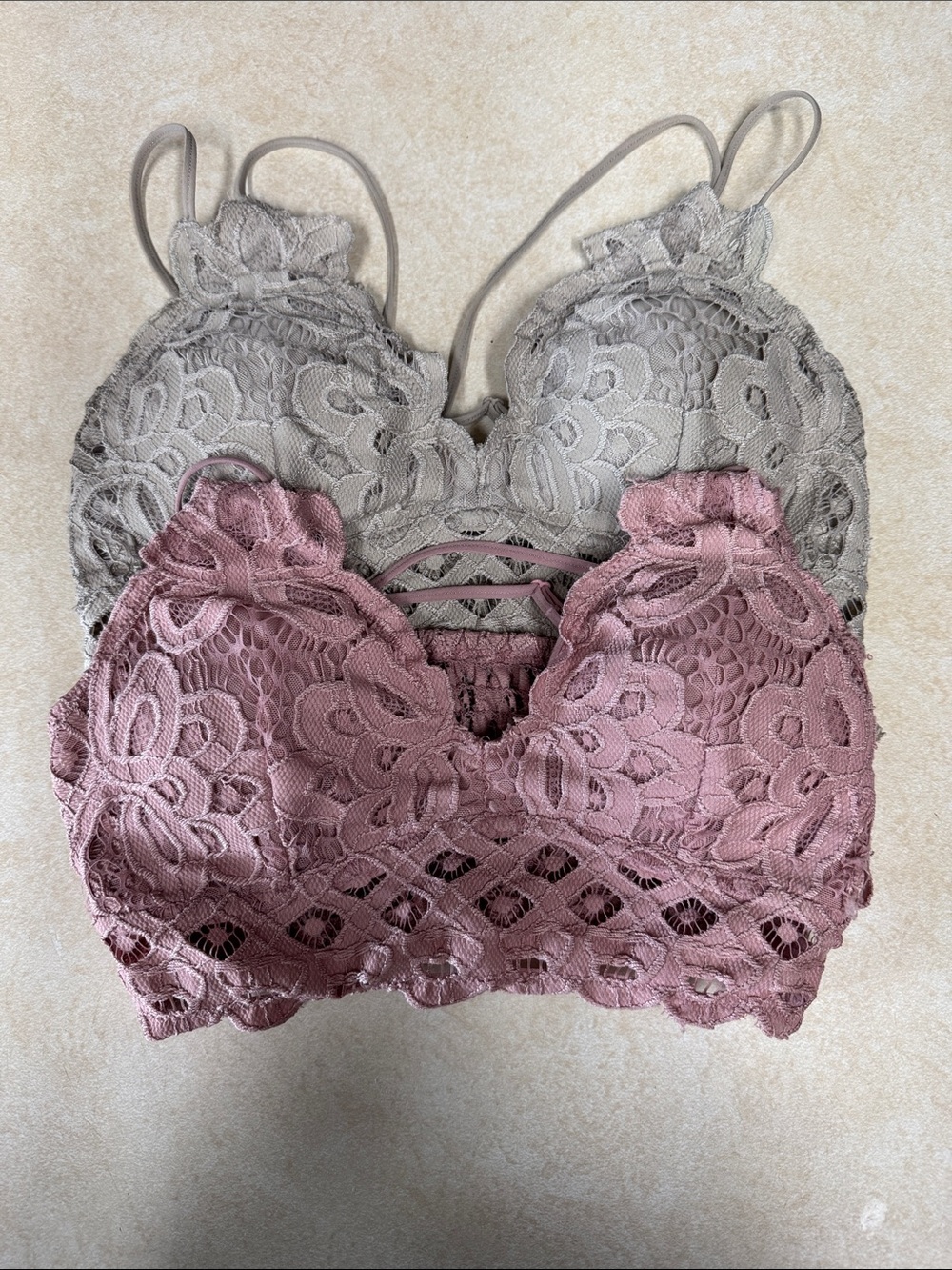Wishlist Cross Back Lace Bralette, 2 of them, size Small